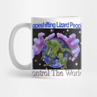 Shapeshifting Lizard People Control The World Retro Computer Design Mug